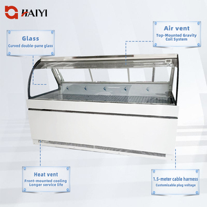 Exhibidor Refrigerado Comercial para Carnes Frías con Enfriador de Bobina por Gravedad, Vitrina Refrigerada para Carnicería - Product Image 1