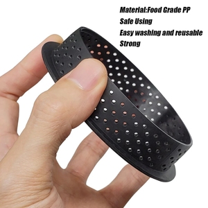 Moules à anneaux à tarte ronds, outils de décoration en <span class=keywords><strong>forme</strong></span> ronde perforés, 8 pièces, bricolage, desserts français, ustensiles de cuisson - Product Image 3
