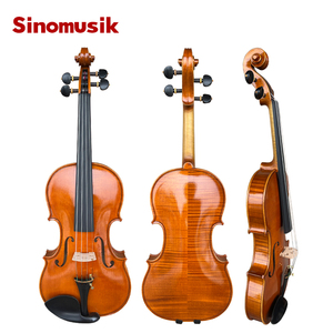 Violín Profesional Sinomusik, Personalizado, con Tapa de Abeto Tallado y Acabado en Madera Flameada, Hecho a Mano, Pintado con Óleo - Product Image 1