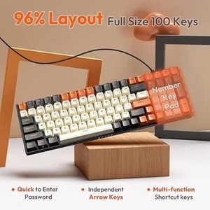 Nouveau clavier mécanique sans fil <span class=keywords><strong>RK100</strong></span>, rétroéclairage <span class=keywords><strong>RGB</strong></span>, Bluetooth 5.1/2.4G/filaire, 110 touches, taille standard, clavier de jeu à commutation à chaud, clavier multimédia - Product Image 4