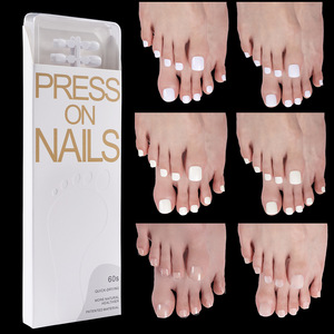 120 <span class=keywords><strong>Uñas</strong></span> Postizas Cortas Cuadradas en Caja, Acabado Mate y Brillante, <span class=keywords><strong>Color</strong></span> Blanco Natural Transparente, <span class=keywords><strong>Uñas</strong></span> <span class=keywords><strong>de</strong></span> Gel Suave, Cobertura Completa, Venta al Por Mayor Profesional - Product Image 1