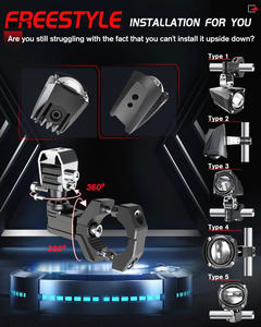Feu antibrouillard de conduite LED pour <span class=keywords><strong>moto</strong></span> 600% lumineux mode stroboscopique bicolore lumière d'assistance à vélo montée sur suspension - Product Image 3