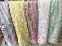 Robe dubaï Haute Couture 3d Rose fleur broderie 3d dentelle tissu