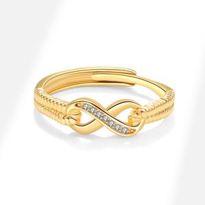 Anillo Infinito Minimalista y Moderno para Mujer, Joyería con Circonitas Microincrustadas, Anillo en Forma de 8 para el Dedo Índice - Product Image 3