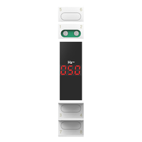 Din rel 18mm tegangan Meter, pengukur tegangan tiga fase tunggal AC 80-500V 220V 380V Modular Voltmeter tampilan Digital LED