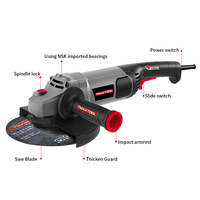 Tmaxtool 220V 2200W haute puissance de qualité industrielle outil à main polyvalent 9 pouces polissage meulage coupe meuleuse d'angle électrique