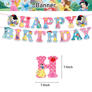 Conjuntos de Decoración para Fiesta de Cumpleaños con Temática de las Princesas <span class=keywords><strong>Aurora</strong></span>, Ariel y Bella, Adorno para Pastel, Pancarta, Globos de Látex para Suministros de Fiesta - Product Image 2