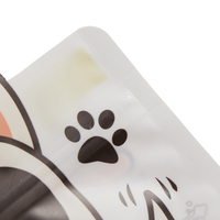 Sachet d'emballage pour aliments pour animaux de compagnie découpé sur mesure, pochette en plastique dépoli avec impression personnalisée de dessins animés pour petits jouets et friandises pour animaux de compagnie