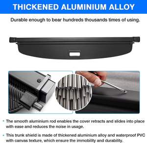 2019-2024 para accesorios <span class=keywords><strong>Toyota</strong></span> <span class=keywords><strong>RAV4</strong></span>, cubierta de protección de maletero de cuero retráctil, cubierta de <span class=keywords><strong>equipaje</strong></span> de carga sin espacio, cubierta de carga - Product Image 5