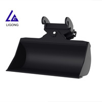 Godet inclinable pour excavatrice, largeur 1000 mm 1200 mm, inclinaison à 45 degrés pour travaux en pente, 10-15 tonnes