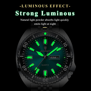 Poedagar <span class=keywords><strong>Vente</strong></span> Chaude <span class=keywords><strong>Luxe</strong></span> Affaires Montres Quartz en Acier Inoxydable Étanche Lumineuse pour Hommes - Product Image 3
