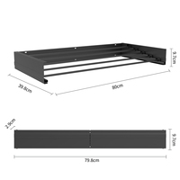 Séchoir à linge mural pliable en métal à 5 niveaux, robuste et détachable, pour balcon