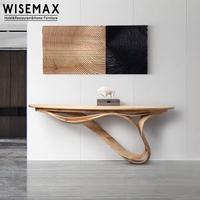 Meubles WISEMAX, meubles créatifs pour couloir, forme unique, élégante table console en bois de peuplier massif naturel pour hôtel, salon