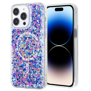 KINGSOUL High-End Magnetism Glitter TPU+PC Phone <b>Case</b> <b>11</b>/12/13/14/15/16 Pro Max for for Ins Style <b>Shockproof</b> Epoxy - Product Image 3