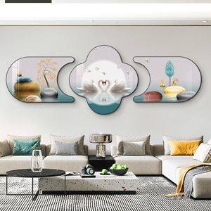 Decorazione Moderna di Lusso per la Casa, Quadro a 3 Pannelli con Stampa Artistica su Porcellana Cristallina, Decorazione da Parete per Soggiorno - Product Image 5