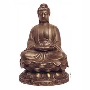 Di alta qualità antico intagliato a grandezza naturale in metallo bronzo ottone gautam shakyamuni buddha statua scultura