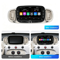 Autoradio Android 7 pouces pour Fiat 500, montage sur tableau de bord, écran tactile capacitif IPS 1024x600, CarPlay sans fil, Android