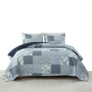 BORYARD Printed Bedspread Set Quilted Edredones Printed Queen King Size Luxury Quilting Printed Summer Quilts Bed spread