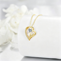 Collier pendentif en forme de cœur élégant en argent sterling S925 avec zircon cubique, fabrication directe d'usine SPJ, OEM ODM, pour cadeau d'anniversaire