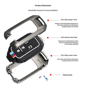 Accessori Auto Interni, Cover per Chiave Telecomando in Lega di Zinco e Silicone, Custodia Protettiva in Metallo per Chiave Auto Suzuki - Product Image 3