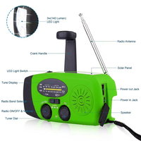 Radio de Supervivencia Solar de Manivela con Alta Capacidad de 2000 mAh, Premium para Excursionismo, con Linterna de Alta Intensidad