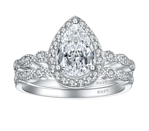 Fine Jewelry Waterdrop Cut 925 Sterling Silver Luxury Bridal Wedding <b>Ring</b> Sets <b>CZ</b> Engagement <b>Rings</b> Promise Party Anniversary - Product Image 1