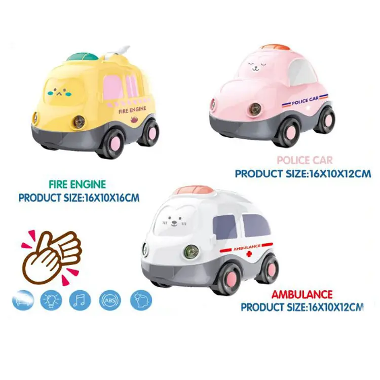 Ittl Baby Sound Control Auto Schattig Ontwerp Klap Hand Mini Auto Spraakgestuurde Cartoon Auto Met Licht En Muziek