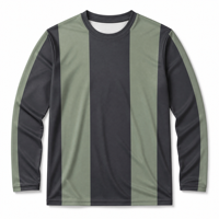 T-shirt à manches longues 3D AOP 100% polyester séchage rapide col rond motif blocs vert sauge décontracté automne vente en gros RTS OEM ODM