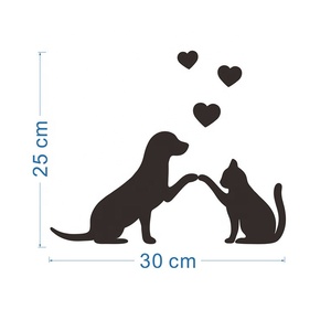 Adesivo Murale Decorativo Fai-da-Te in Acrilico con Motivo Gatto e Cane, Lastra Acrilica a Specchio Autoadesiva Impermeabile - Product Image 5