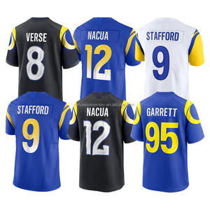Vente en gros de maillots de football pour hommes cousus, Myles Garrett, Matthew Puka Nacua, Stafford, Jared Verse, Davante Adams, tailles S-3XL - Product Image 1