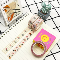 Vente en gros de papier de masquage Washi en feuille d'or rose Kawaii Ruban adhésif japonais personnalisé en acrylique à bas quantité minimale de commande