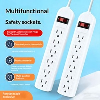 Multiprise KMC 6 prises avec protection contre les surtensions, lot de 2, 900 Joules, rallonge de 1,2 m, affichage LED, protection contre les surcharges, noir, IP11