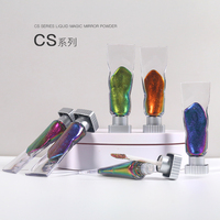 Nail Chrome Liquid Poudre pour ongles Chrome Metallic Mirror Mirror Aurora Powder Chrome Liquid