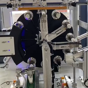 Full <strong>Automatic</strong> Rotary <strong>Screen</strong> <strong>Printer</strong> for Cylindrical Cosmetic Tub Bottle Cup Printing with <strong>UV</strong> Dryer and Auto feeder and unloader - Product Image 4