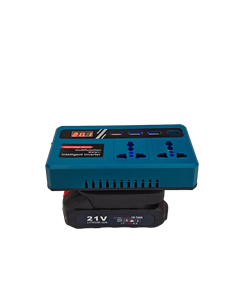 อินเวอร์เตอร์พลังงานแบตเตอรี่ลิเธียม 18-21V พร้อมเอาต์พุต DC5V ตัวเครื่อง ABS ทนไฟ ฐานแบบมีตัวล็อคในตัว พร้อมความยืดหยุ่นในการปรับใช้งานสูง - Product Image 3