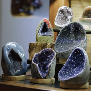 Chất Lượng Cao Tự Nhiên Thạch Anh Tím <span class=keywords><strong>Geode</strong></span> Tinh Thể Chữa Bệnh Trung Quốc Cụm Đá Xu Hướng Thời Trang Wedding & Quà Tặng Kỳ Nghỉ - Product Image 1