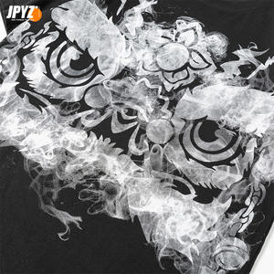 Baskılı Aslan Desenli %100 Pamuklu Geniş Kumaş Çin Tarzı Büyük Beden Kısa Kollu Hayvan Desenli Uzun Üst Kırışmaz - Product Image 5