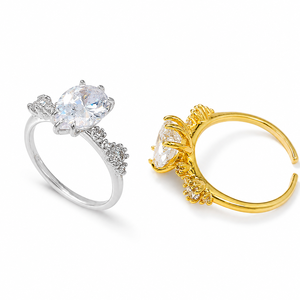 Anello regolabile a forma di goccia d'acqua, gioiello alla moda per l'uso quotidiano, stile coppia. - Product Image 1