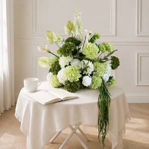 Vente en gros <span class=keywords><strong>de</strong></span> fleurs artificielles réalistes pour allée <span class=keywords><strong>de</strong></span> mariage, décoration florale fraîche, 70-80 cm, fleurs vertes et blanches, <span class=keywords><strong>bouquet</strong></span> pour allée <span class=keywords><strong>de</strong></span> mariage - Product Image 6