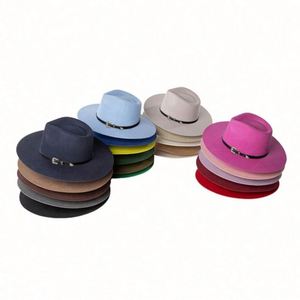 High Quality 100% Australia Wool Felt Hat Wholesale Custom Handmade Wide Brim Vintage Blank Women Men Sombreros Fedoras Hats - Product Image 1