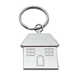 Металлический брелок в форме дома на заказ, серебряный брелок для карт с именем отеля, Подарочный Брелок для недвижимости