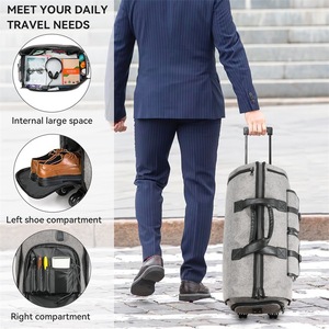 Sac de voyage à <span class=keywords><strong>grande</strong></span> capacité personnalisé sac à bagages sac à main formel bandoulière fermeture éclair roues portables sac de rangement extensible pour costume - Product Image 5