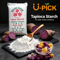 Poudre d'amidon de tapioca de qualité alimentaire, sac de 25 kg, marque U-PICK, pour Bubble Tea SAGO, origine Chine, excellent prix, 12 mois