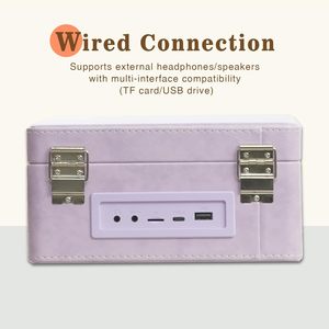 Whatplus Xách Tay Cho <span class=keywords><strong>Bluetooth</strong></span> 5.2 CD Máy Nghe Nhạc Có Thể Sạc Lại Pin LED Hi-Fi Từ Xa Retro Vali Thiết Kế Hi-Fi Cho CD Cho - Product Image 5