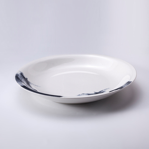 ShengJing – vaisselle ronde en céramique, blanche et brillante, 14 pouces, <span class=keywords><strong>grande</strong></span> <span class=keywords><strong>assiette</strong></span> profonde pour Restaurant, hôtel - Product Image 5