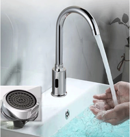 Robinet mitigeur de lavabo de salle de bain sans contact électrique automatique Capteur de robinet d'eau en acier inoxydable Robinet à capteur infrarouge d'hôtel