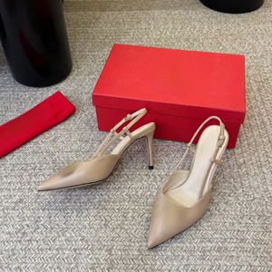 Tacones de Punta con Correa Trasera Ajustable y Hebilla para Mujer, Estilo Valentino, para Uso Diario - Product Image 1