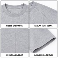 T-shirt personnalisé en coton Lyocell Cool Touch pour homme, tee-shirt de sport à empiècements, 220 GSM, extensible, avec coutures raglan, uni et vierge