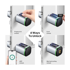 Wholesale Quality IP65 Tuya Ttlock Waterproof Euro Safe Key Card Fingerprint Black Silver Electronic Smart Lock Cylinder - Product Image 2