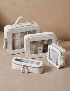 Small Cosmetic <b>Bag</b> for Purse Mini Makeup <b>Bag</b> Cute Clear <b>Make</b> <b>up</b> Pouch for Travel Leather White <b>Make</b> <b>up</b> - Product Image 5